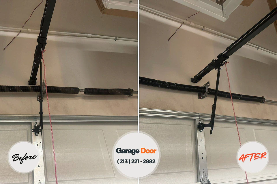 Before and after: garage door repair Clermont, IN